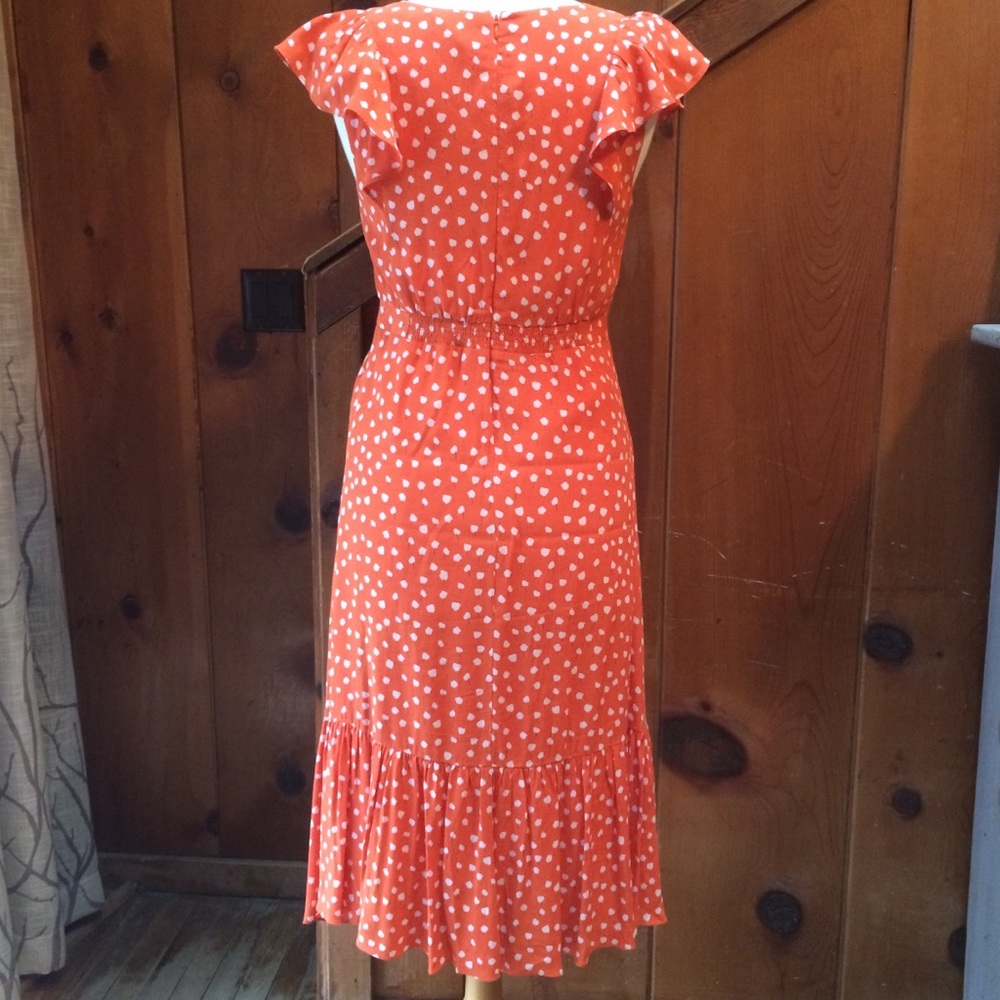 Anthropologie Maeve Orange Print Dress - Picture 5 of 8